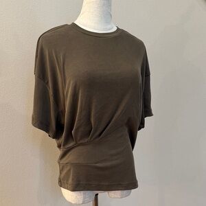 OGL Olive Crewneck Short Sleeve Tucked Tee